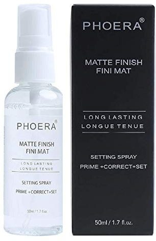 PHOERA Make-up-Seting-Spray, mattes Finish, langanhaltende Gesichts-Make-up-Grundierung, Grundierung und Korrektur, Beauty-Blender, ohne Tierversuche