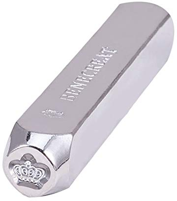 BENECREAT 6mm 1/4 Crown Metal Design Stempel Stanzwerkzeug - Galvanisiertes Hartstahlwerkzeug zum Stanzen von Metall, Schmuck, Leder, Holz