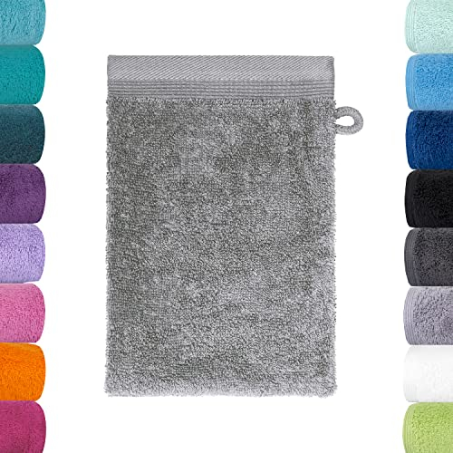 Lavea Bali Terry Towelling Series 100% Organic Cotton GOTS Towels, Cotton, Light grey, 6 x 16 x 22 cm