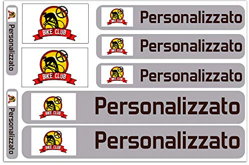 kit 9 Adesivi Personalizzati con Bandiere, per Biciclette, moto, macchine ed altri oggetti (GRIGIO)