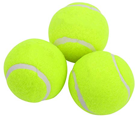 Keenso Tennisball-Set, 3-teiliges Tennisball-Set aus fluoreszierendem gelbem Gummi Hochelastische Tennis-Trainingsbälle für Wettkampftrainingsübungen Unterhaltung