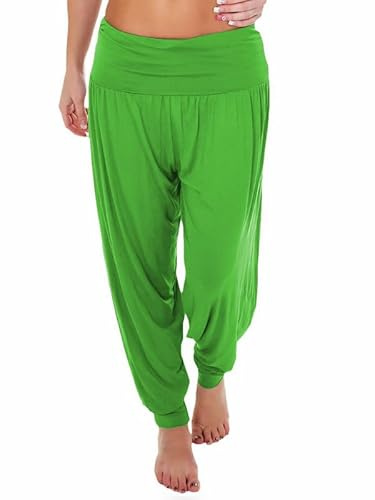 R&N FASHIONS Ladies Plus Size Harem Trousers Women's Full Length Stretch Casual Pants (Jet Green, 16-18)