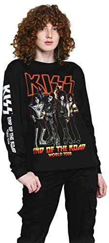 Rock Off KISS T Shirt End of The Road Tour Band Logo offiziell Unisex Schwarz Long Sleeve XXL