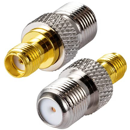 Vecys SMA Connecteur Adaptateur SMA Femelle vers F Type Femelle Câble Coaxial Adaptateur Droit pour Radio FM DAB Antenne WIFI CATV TV Antenne Aerial Networks Modems(2 Pièces)