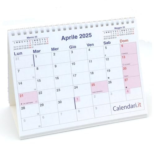 Calendario 2026 a caselle cm 20x15 da tavolo per ufficio casa e lavoro (30 FACCIATE)