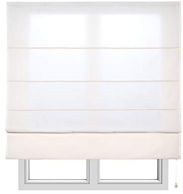 Estores Basic - Estor Plegable con Varillas, Estor Textil para Ventanas, Crudo, 60 x 175cm
