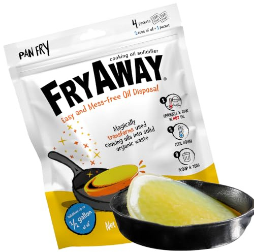 FryAway® Pan Fry Oil Solidifier, 4 Packets, Solidifies 8 Cups, Shark Tank