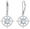 Mondstein Ohrringe Hängend Damen,Kompass Ohrringe,925 Sterling Silber Mondstein Keltischer Knoten Creolen Ohrstecker Kompass Schmuck Geschenke Valentinstag für Frauen Mädchen Kinder