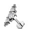Paula & Fritz® Push-In Labret Piercing Zirkonia Klar Titan-IUM Grade 23 Piercing Kugel 1-mm Stab-Dicke 8-mm Lang Madonna Medusa Monroe Knorpel Ohr-Stecker
