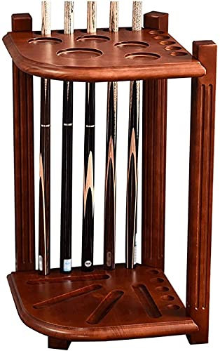 Billard-Pool-Queue-Stick-Halter, Pool-Queue-Racks, 0903Holz-10-Loch-Pool-Queue-Racks mit Aufbewahrungsrille, Bodenständer, Billard-Queue-Organizer, Ständer