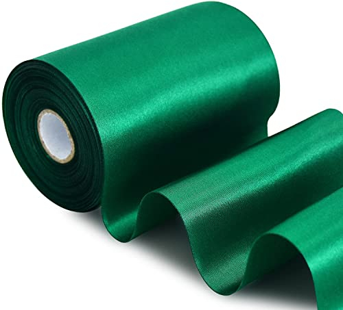 TONIFUL 10cm x 20M Dunkelgrün band breit geschenkband große schleife satinband für auto Bogen Große Eröffnungszeremonie Schleifen Partydekoration Stuhl Hochzeit Der Valentinstag Weihnachten