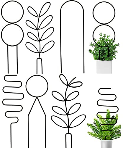 6 PCS Petit Treillis Métallique, Mini Treillis pour Plantes en Pot à l'Intérieur, Treillis pour Plantes Grimpantes, Treillis pour Plantes d'Intérieur Support Métallique pour Hoya, Pothos, Fleur