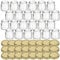 gouveo Lot de 24 pots à confiture 250 g «Miel» avec couvercles à vis dorés – Petits pots de conservation avec bouchons à vis – Pots de conservation vides, pots à vis (HGTO250G)