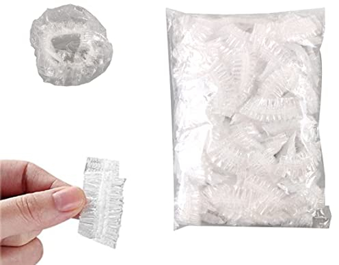 CUHZA 100 Pezzi paraorecchie impermeabili trasparenti con fascia elastica,Trasparente Monouso Doccia Cuffie Orecchio,colore dei capelli, doccia, vasca, spa, paraorecchie parrucchieri