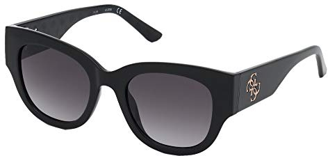 Guess GU 7680 01B Damen Sonnenbrille, Glänzendes Schwarz, 50