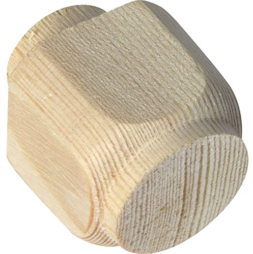 ALLES IM GRIFF Holz Ziernagel 30x30mm, Zapfen ø 20mm - Deko Ziernagel aus Holz, Fichte roh