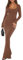 REORIA Womens Sexy Casual Scoop Square Neck Long Sleeve Soft Lounge Long Dress Fall Wedding Guest Elegant Ribbed Bodycon Maxi Dresses Coffee Medium