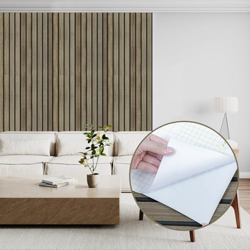 Abyssaly Klebefolie Möbel Holzoptik Tapete, Möbelfolie Selbstklebend Folie, 3D Effekt Wandpaneele Holz Dekorfolie, PVC Braun Möbelaufkleber für Möbel Wohnzimmer Schlafzimmer Schränke 60cmX500cm
