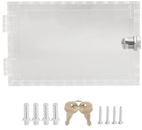 Thermostat Lock Box, Acrylic Universal Large Transparent Locking Wall Thermostat Cover with Key Lockable Thermostat Protective Guard for Thermostat On Wall (Type B)