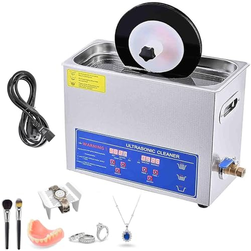 GEJLELDS 6L Ultrasonic Vinyl Record Cleaner, 1-6Pcs One Time, Auto-rotating Double-sided LP Cleaning, 0~30 min Timing, Vinyl Record Cleaning System to Clean Professionally and Restore Your Records