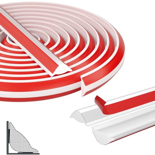 Flexible Zierleiste Selbstklebender Deckenleisten, Dreieck Winkelleiste Zierleiste für Fliesenkanten Decken und Wandübergang,Abschlussleiste Küchenarbeitsplatte für Wandkanten(6M(9×12mm）)