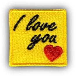 I Love You - Yellow Note - 1 - Sew-on - Embroidered Patch/Badge/Emblem