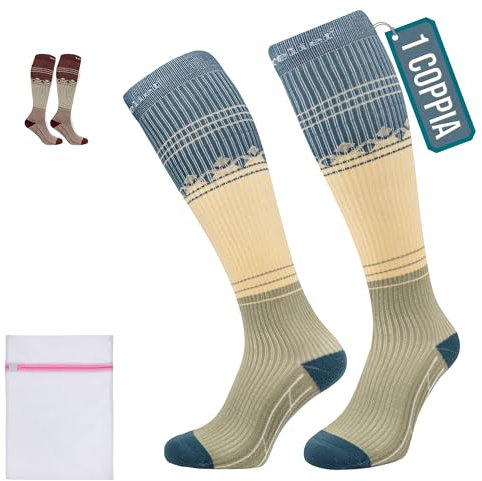 360 RELIEF Chaussettes de Compression 15-20 mmHg - 1 Paire Chaussettes de Contention Classe 1 Femme et Homme - Soutien Quotidien pour Course à Pied, Voyage, Sport - S/M Avec sac de lavage en filet
