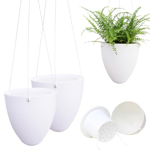 Hängende Blumentöpfe Selbstbewässernde Hängetöpfe Für Den Innenbereich 2 Stück Selbstbewässernder Hängepflanzer Abnehmbarer Hängender Blumentopf Mit Reservoir Und Saugfähigem Baumwollseil Einfacher Hä