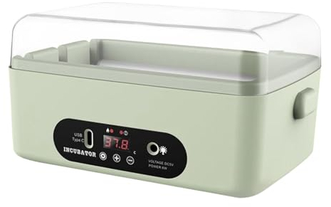 Baoblaze Kleine Inkubator Hühner Vollautomatisch, Brutautomat Wachteln Vollautomatisch, Geflügelbrutkasten Eierbrüter für Gänse, Vögel, Wachteln, Hühner, Papageien, 5 Automatisches Drehen