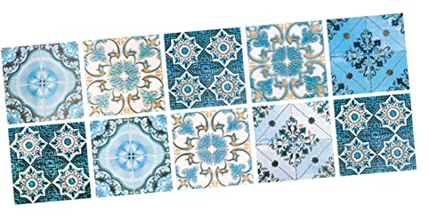 HOMSFOU Stil Wandaufkleber 10 Stück Simulierte Fliesenaufkleber Haushaltsklebeaufkleber Für Die Renovierung Von Häusern Kein Kleber Übrig