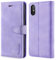 TOHULLE Case for iPhone XS Max, Premium PU Leather Wallet Case with Card Holder Kickstand Magnetic Closure Shockproof Flip Folio Case Cover Compatible with iPhone XS Max (6.5 Inch) - Purple