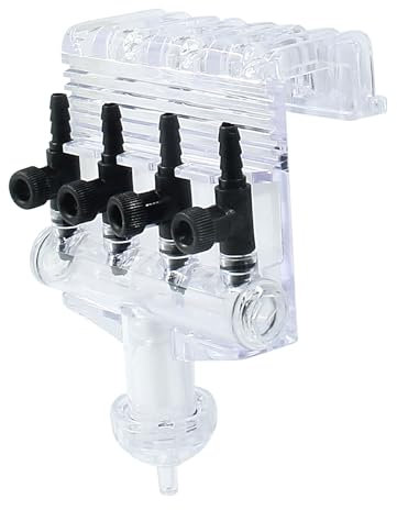 Murtenze 3-Way Aquarium Air Check Flow Control Switch Gang Valve, Aquarium Accessories for Splitter, Tank, Pump(Clear, Black)