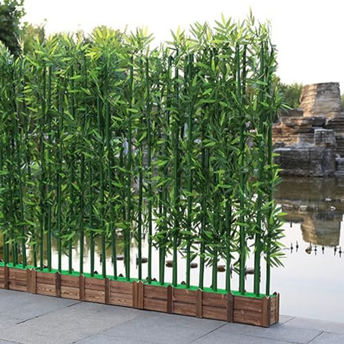Bambus Kunstpflanze Kunstbaum Künstlicher Bambus Bäume Trennwand Sichtschutz Zaun, Outdoor-Simulation Baum Shop Dekoration für Hofeinfahrt Terrasse Ornamental, 100 150 180 200cm hoch ( Color : 1m/3.3f