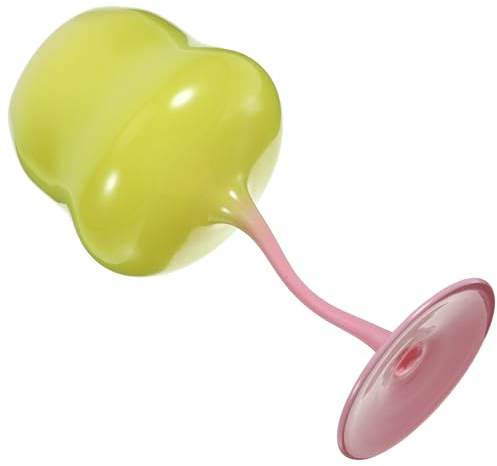 Amosfun Verres À Cocktail Roses Gobelet À Vin Mignon Tasse À Pied Décorative Verrerie En Forme De Fleur Colorée Pour Boissons Au Vin Crème Glacée Dessert Jaune