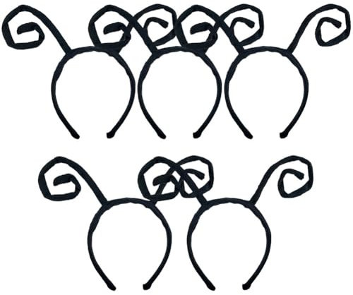 URFEDA 5pcs Bandeau Ant Tentacle Abeille Papillons Fourmi Dessin animé Insectes Serre-tête en Peluche DIY Adultes Enfants Halloween Fête Accessoires Noir
