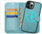 OCASE Abnehmbare Hülle iPhone 12 Pro Max Handyhülle 2-IN-1 [Magnetische Hülle] [Kabelloses Laden] [Displayschutz] [Kartenfach] RFID Schutzhülle Etui Klapphülle(2in1) Blauer See