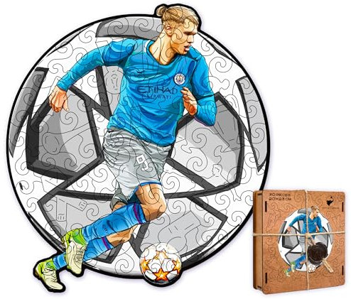 ACTIVE PUZZLES - Sportpuzzles | Kinder & Jugendliche | Holzpuzzles, Lasergeschnitten, Nachhaltig und Umweltfreundlich, Hochwertige Verarbeitung (Fußball Star E H)