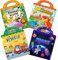 Ophy Reusable Sticker Books for Toddlers - 4 Pack with 5 Ways to Play, 3D Stickers for Children - Animal, Space, Dinosaur, Vehicle Themes - Perfect Birthday Gifts for 2+ Year Olds