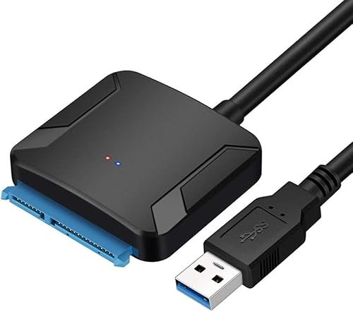 Selloria USB 3.0 to SATA 2.5/3.5 Inch Hard Disk Drive SSD Cable Adapter Converter Cable (WITHOUT POWER PLUG), HDD SSD Hard Drive Disk Converter Connector Power Adaper Options, Black