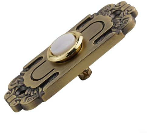 Heavy Duty Metal Doorbell Push Button, Antique Brass Bronze Finish, Built In LED