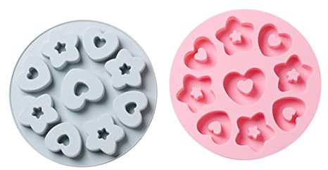 CIYODO 2stücke Silikon Herz Und Stern Backform Multifunktionale Backmould Für Kuchen Kekse Und Fondant Für Zuhause Und Professionelle Bäckereien Leicht Zu Reinigen -