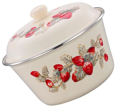 SHOWERORO Emaille-obstschale Retro-emaille-becken Große Kapazität Emaille-schüssel Salatschüssel-deckel Für Küchendekor