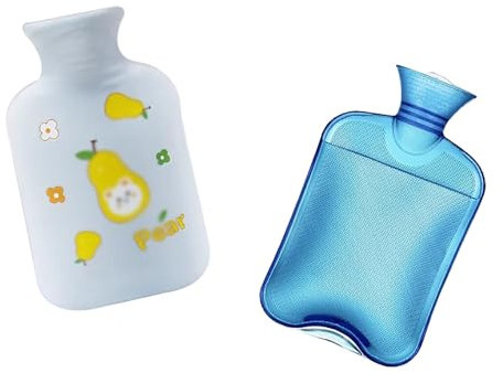 ZKBDBWTR Bolsa Agua Caliente, Bolsa Caliente para Aliviar el Dolor, Bolsa de Agua Caliente Stitch de 2 l para Compresas Frías y Calientes(Blue)