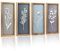 Detene 4 Stück Holz Boho Wand Deko 3D Blumen Wanddekoration Holz Modern Wanddeko Wohnzimmer für Kunst Wohnzimmer Bauernhaus Kindergarten