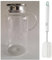 NiHome 68oz/2L Clear Glass Pitcher with Stainless Steel Lid for Iced Tea, Juice, Coffee, Sangria, Milk & More, Dishwasher Safe Heat-Resistant Borosilicate Glass Water Jug, Smooth Pouring and Straining