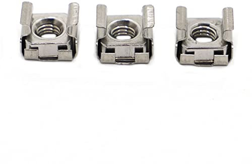 Käfigmuttern,Kleinteile, 304 Edelstahl, quadratisch, elastisch, Rackmontage, Serverschrank, Regalclip, schwimmende Käfigmutter (Größe: M8, 5 Stück)