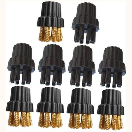 Cpolebev 10er Pack Dampfmopf Bürstenköpfe Messingbürste Ersatzteile für Dampfreiniger Bürstenköpfe Zubehör