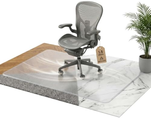 Artwelt Bürostuhl Unterlage Mattem PVC Bodenschutzmatte 80cm X 120cm