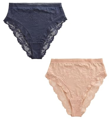 NEXT Damen Hochbund-Spitzenslips im 2er-Pack, hohes Bein