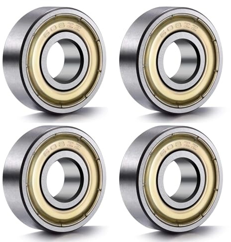 608ZZ Skateboard-Kugellager – 8 x 22 x 7 mm, doppelt versiegelte Kugellager für Longboards, Rollschuhe, Skateboards und Inline-Skates (Hochgeschwindigkeits-reibungsloses Fahren), 4 Stück